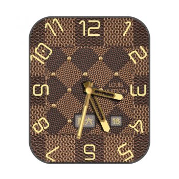 LOUIS VUITTON路易斯威登编织方格棕色表盘.clock