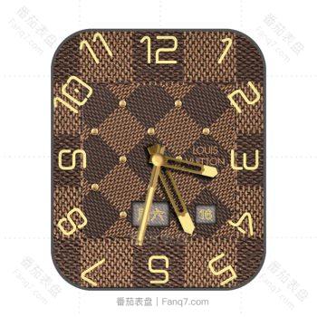 LOUIS VUITTON路易斯威登编织方格棕色表盘.clock
