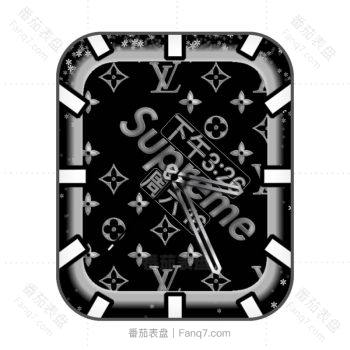 LOUIS VUITTON路易斯威登黑色雪花supreme表盘.clock