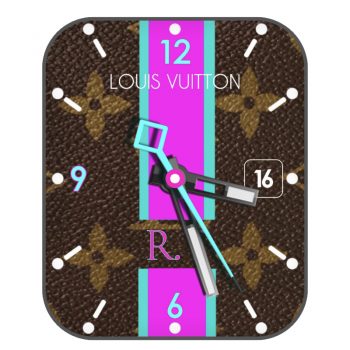 LOUIS VUITTON路易斯威登棕色玫红色个性表盘.clock