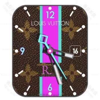 LOUIS VUITTON路易斯威登棕色玫红色个性表盘.clock