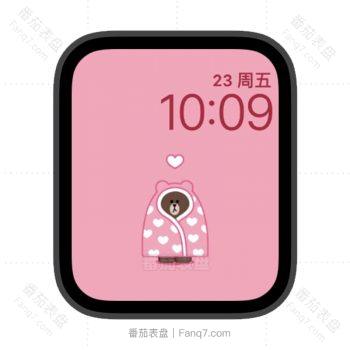 line friend粉粉爱心布朗熊苹果iwatch壁纸表盘.watchface