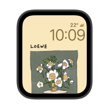 LOEWE罗意威小葵花黄绿灰苹果iwatch壁纸表盘.watchface