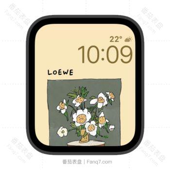 LOEWE罗意威小葵花黄绿灰苹果iwatch壁纸表盘.watchface