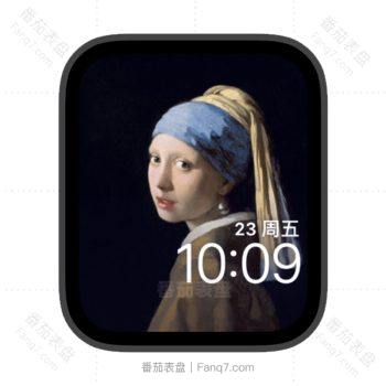 戴珍珠耳环的少女油画苹果iwatch壁纸表盘.watchface