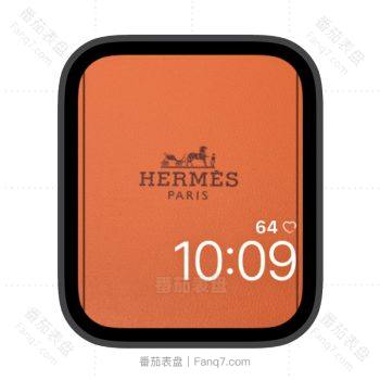 hermes爱马仕橙牛皮书封苹果iwatch壁纸表盘.watchface