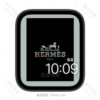 herms爱马仕浅绿黑方LOGO苹果iwatch壁纸表盘.watchface