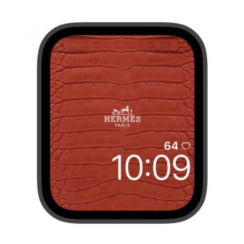 HERMES爱马仕酒红鳄鱼皮质LOGO苹果iwatch壁纸表盘.watchface