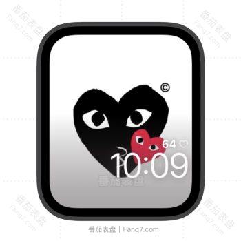 川久保玲黑红双间LOGO苹果iwatch壁纸表盘.watchface