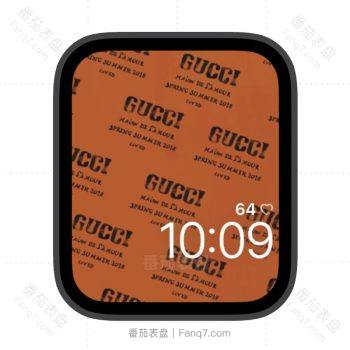 GUCCI古驰橙黄LOGO水印苹果iwatch壁纸表盘.watchface