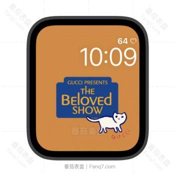 GUCCI古驰小猫橙蓝苹果iwatch壁纸表盘.watchface