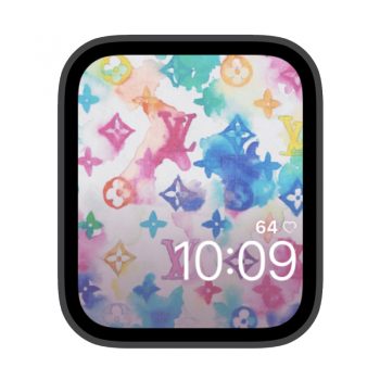 LV彩色水墨印花LOGO七彩苹果iwatch壁纸表盘.watchface