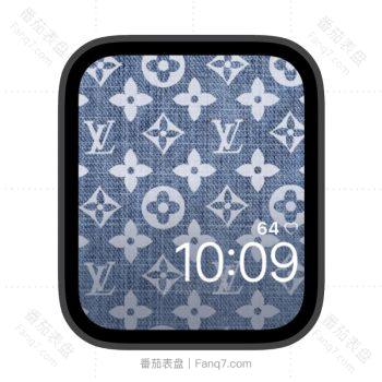 LV牛仔蓝印花LOGO苹果iwatch壁纸表盘.watchface