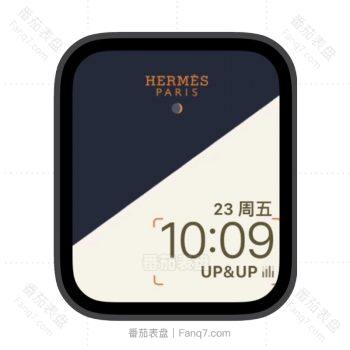 heimes爱马仕深蓝白斜切苹果iwatch壁纸表盘.watchface