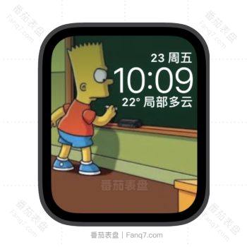 辛普森在黑板鞋子卡通苹果iwatch壁纸表盘.watchface
