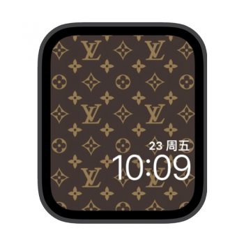 LV经典棕皮金色印花LOGO苹果iwatch壁纸表盘.watchface