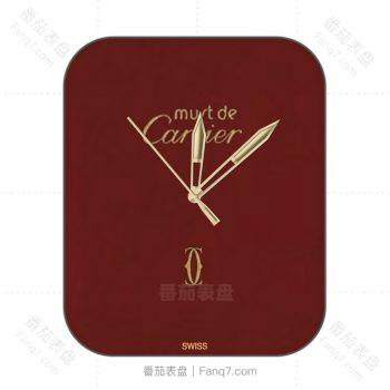 Cartier卡地亚酒红金色简约大气高级格调表盘.clock