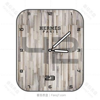 爱马仕Hermes白桦木质简约表盘.clock
