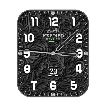 爱马仕Hermes黑色羽毛浮雕表盘.clock