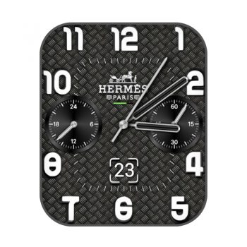 爱马仕Hermes黑色草编方格表盘.clock