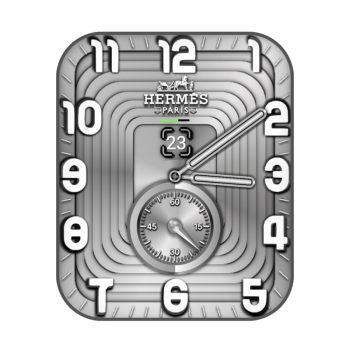 爱马仕Hermes银白色框表盘.clock