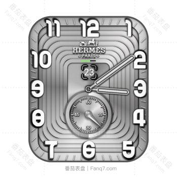 爱马仕Hermes银白色框表盘.clock