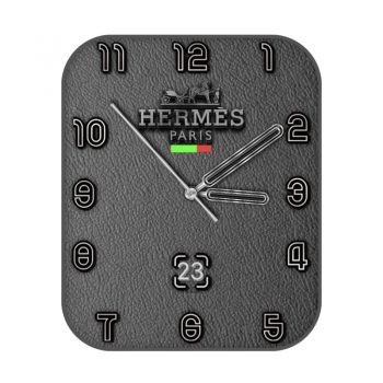 爱马仕Hermes深灰皮质裂纹表盘.clock