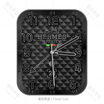 爱马仕Herme黑色方格表盘.clock