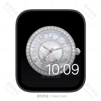 宝格丽BVLGARI镶钻奢华大数字银色云彩苹果iwatch壁纸表盘.watchface