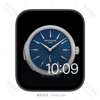 百达翡丽PATEK PHILIPPE镶钻蓝苹果iwatch壁纸表盘.watchface
