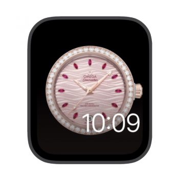 OMEGA欧米茄镶钻红宝石粉红苹果iwatch壁纸表盘.watchface