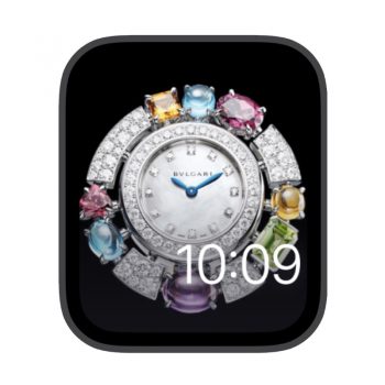 宝格丽BVLGARI镶钻七彩宝石苹果iwatch壁纸表盘.watchface