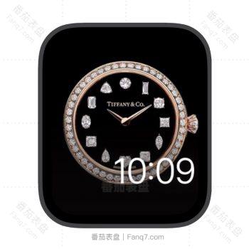 Tiffany&Co.蒂芙尼玫瑰金镶钻苹果iwatch壁纸表盘.watchface