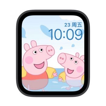 小猪佩奇妈妈与佩奇苹果iwatch壁纸表盘.watchface