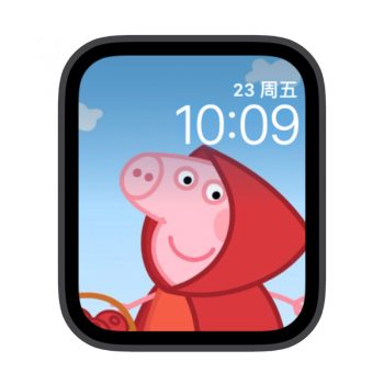 小猪佩奇佩奇戴着红的帽帽苹果iwatch壁纸表盘.watchface