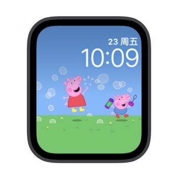 小猪佩奇和乔治玩泡泡苹果iwatch壁纸表盘.watchface