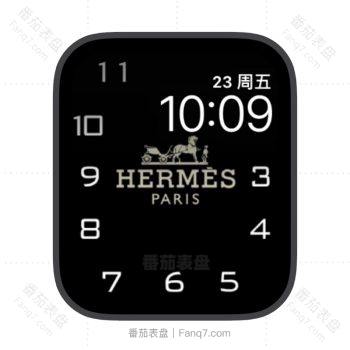 大数字时间爱马仕hermes经典logo苹果iwatch壁纸表盘.watchface