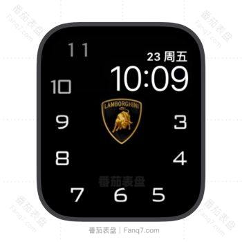 大数字时间兰博基尼赛车logo苹果iwatch壁纸表盘.watchface