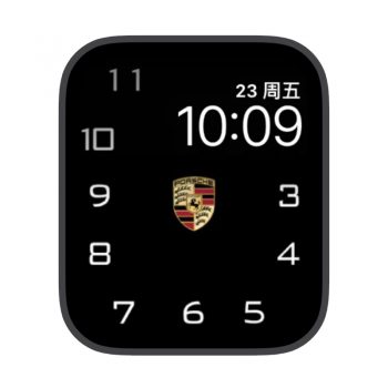 大数字时间保时捷跑车苹果iwatch壁纸表盘.watchface