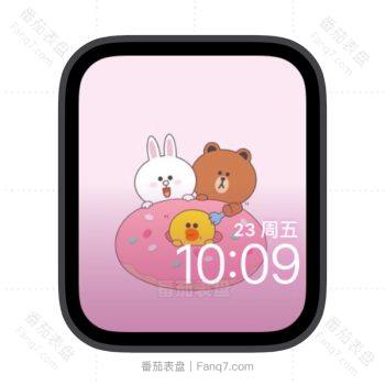 可妮兔和布朗熊莎莉鸡苹果iwatch壁纸表盘.watchface