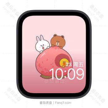 莎莉鸡躲在桃子里苹果iwatch壁纸表盘.watchface