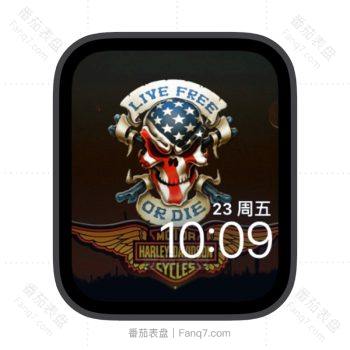 美国国旗骷髅头苹果iwatch壁纸表盘.watchface