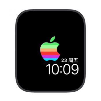 apple苹果logo五彩红黄蓝绿紫苹果iwatch壁纸表盘.watchface