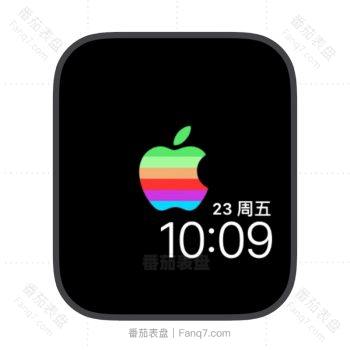 apple苹果logo五彩红黄蓝绿紫苹果iwatch壁纸表盘.watchface