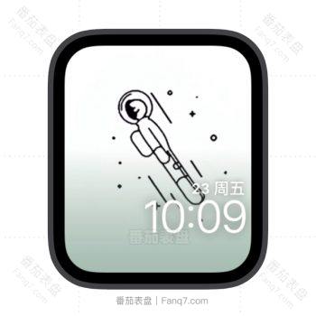 太空人绿色渐变白苹果iwatch壁纸表盘.watchface