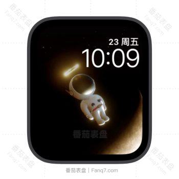 卡通太空人宇宙光环苹果iwatch壁纸表盘.watchface