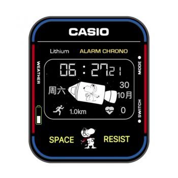 卡西欧CASIOG史努比太空人表盘.clock