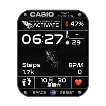 卡西欧CASIOG黑色新太空人表盘.clock