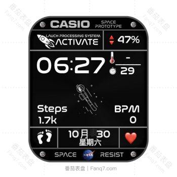 卡西欧CASIOG黑色新太空人表盘.clock