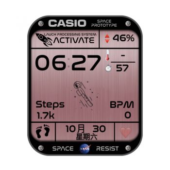 卡西欧CASIOG粉金黄色光面新太空人表盘.clock